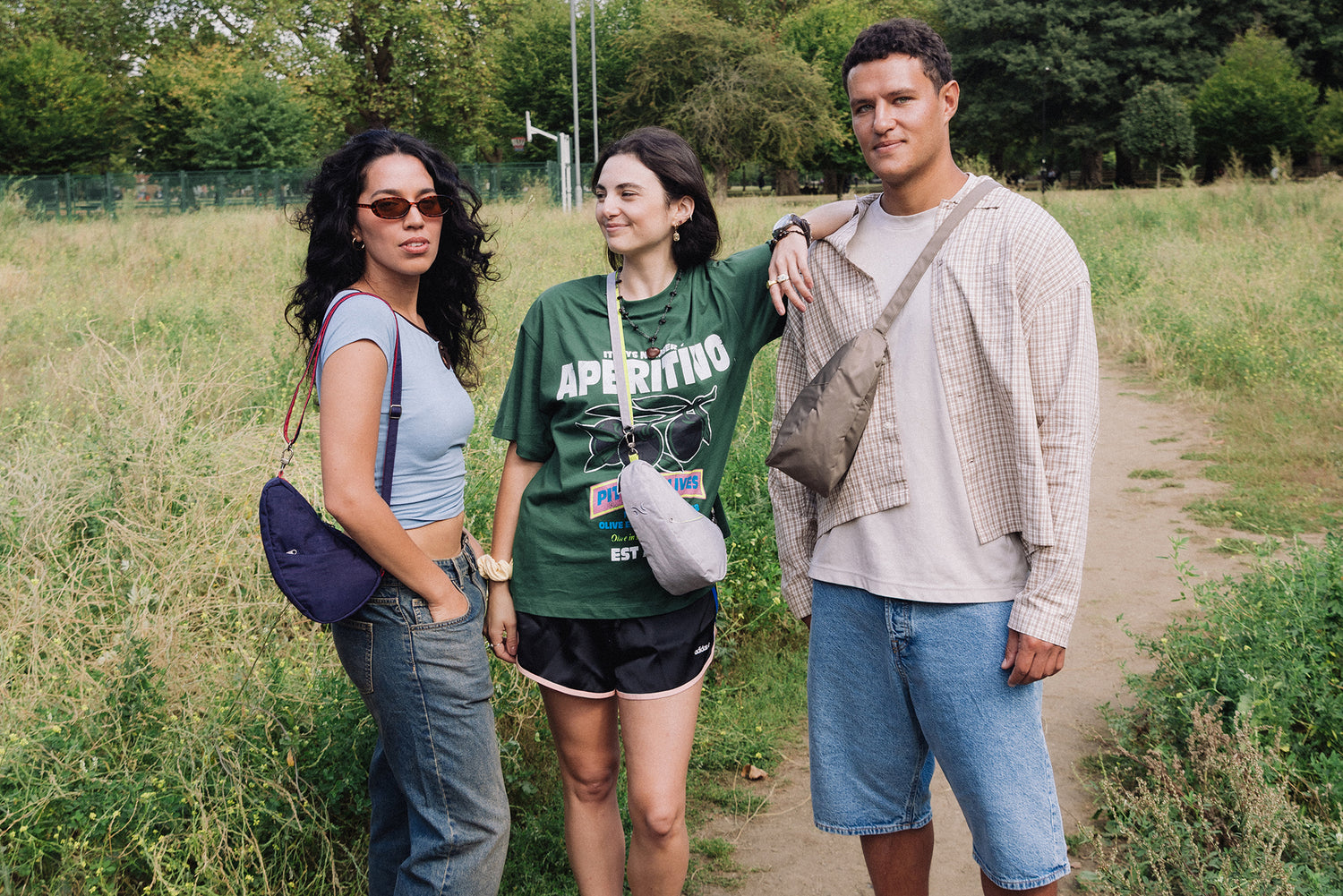 テクスチャードナイロン バッグレット ロケットグレー / ライムゼスト 26SS