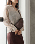 ヘルシーバックバッグ 《先行販売》テクスチャードナイロン バッグレット（ノミィ） モカ 26AW 26AW 26AW NEW 26AW先行販売 26AW先行販売_在庫分 会員限定カート表示