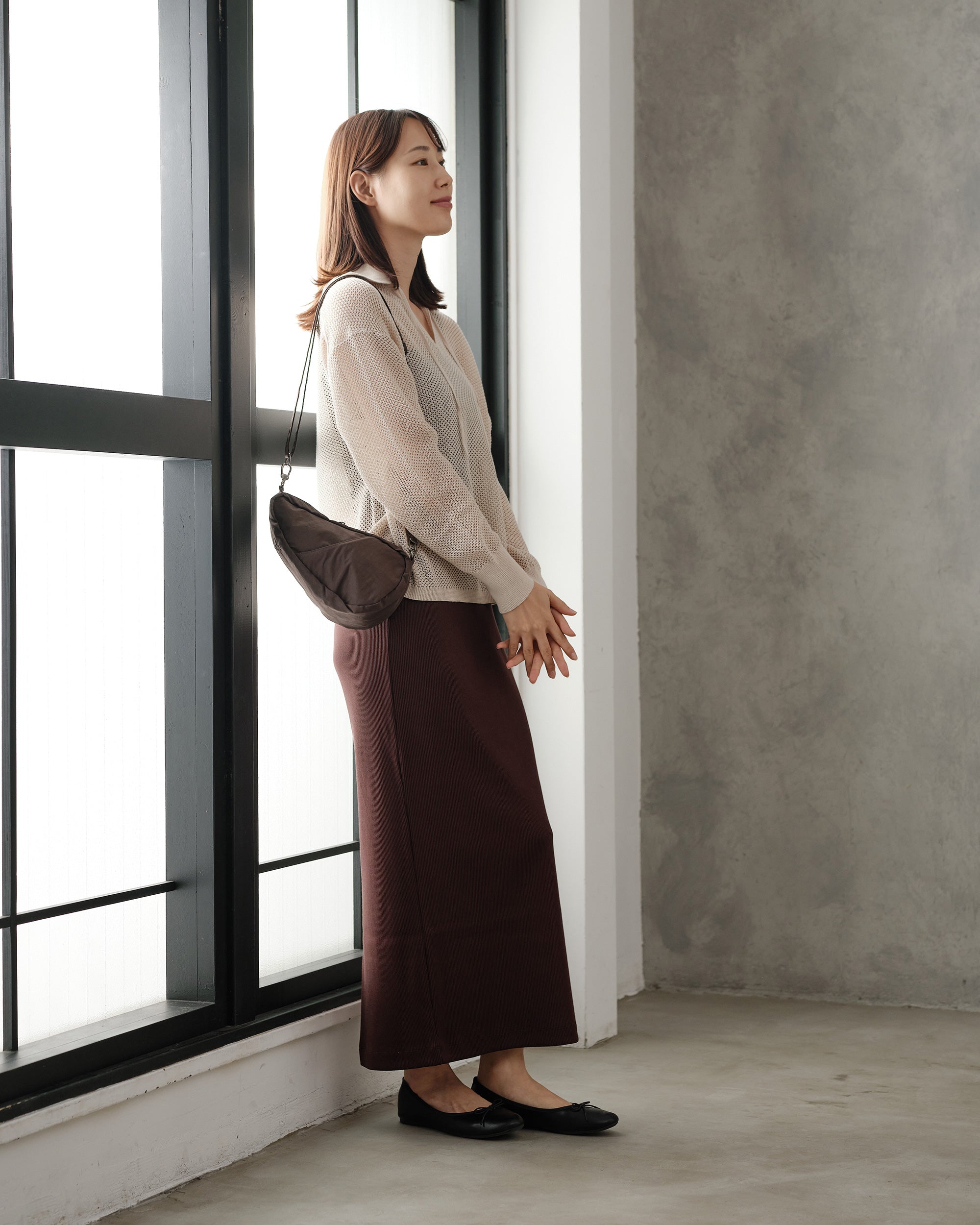 ヘルシーバックバッグ 《先行販売》テクスチャードナイロン バッグレット（ノミィ） モカ 26AW 26AW 26AW NEW 26AW先行販売 26AW先行販売_在庫分 会員限定カート表示