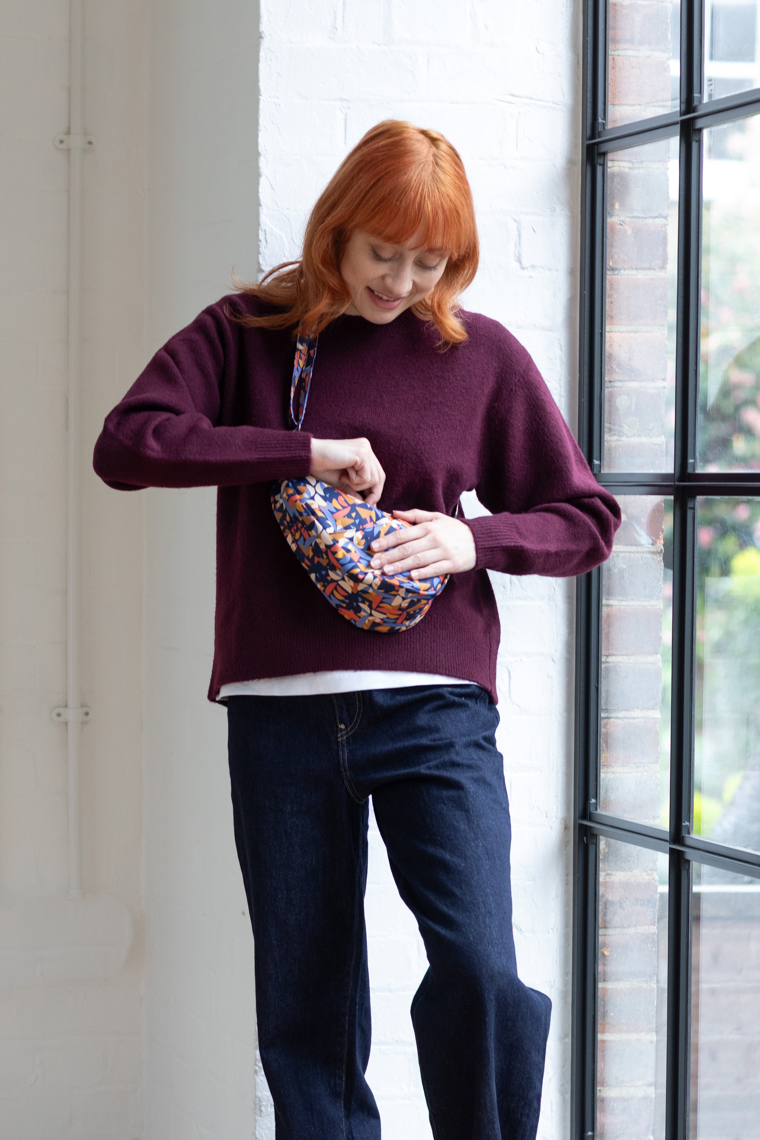 ヘルシーバックバッグ 新作先行販売 8月4日出荷開始／プリント バッグレット ハーフムーン 25AW 25AW 25AW NEW Print Half Moon ノベルティフォンタブ パターン＆プリント 会員限定