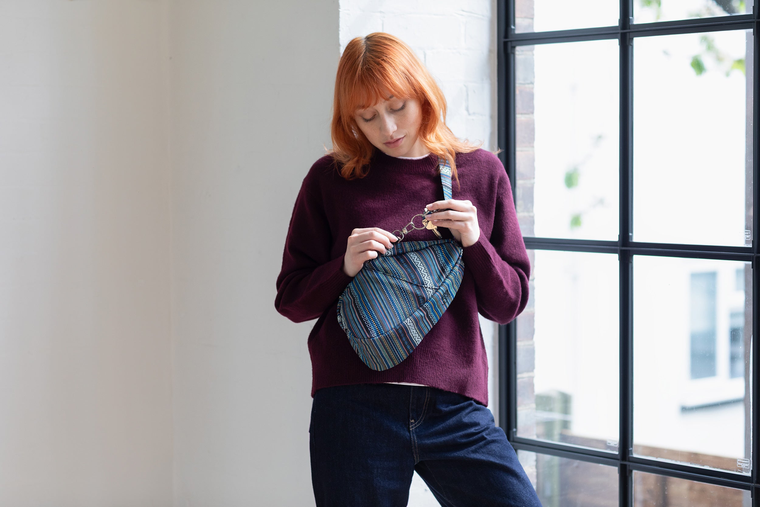 ヘルシーバックバッグ 新作先行販売／キンドレッドブルー スリング 25AW 新仕様 25AW 25AW NEW Kindred Blue パターン＆プリント 会員限定