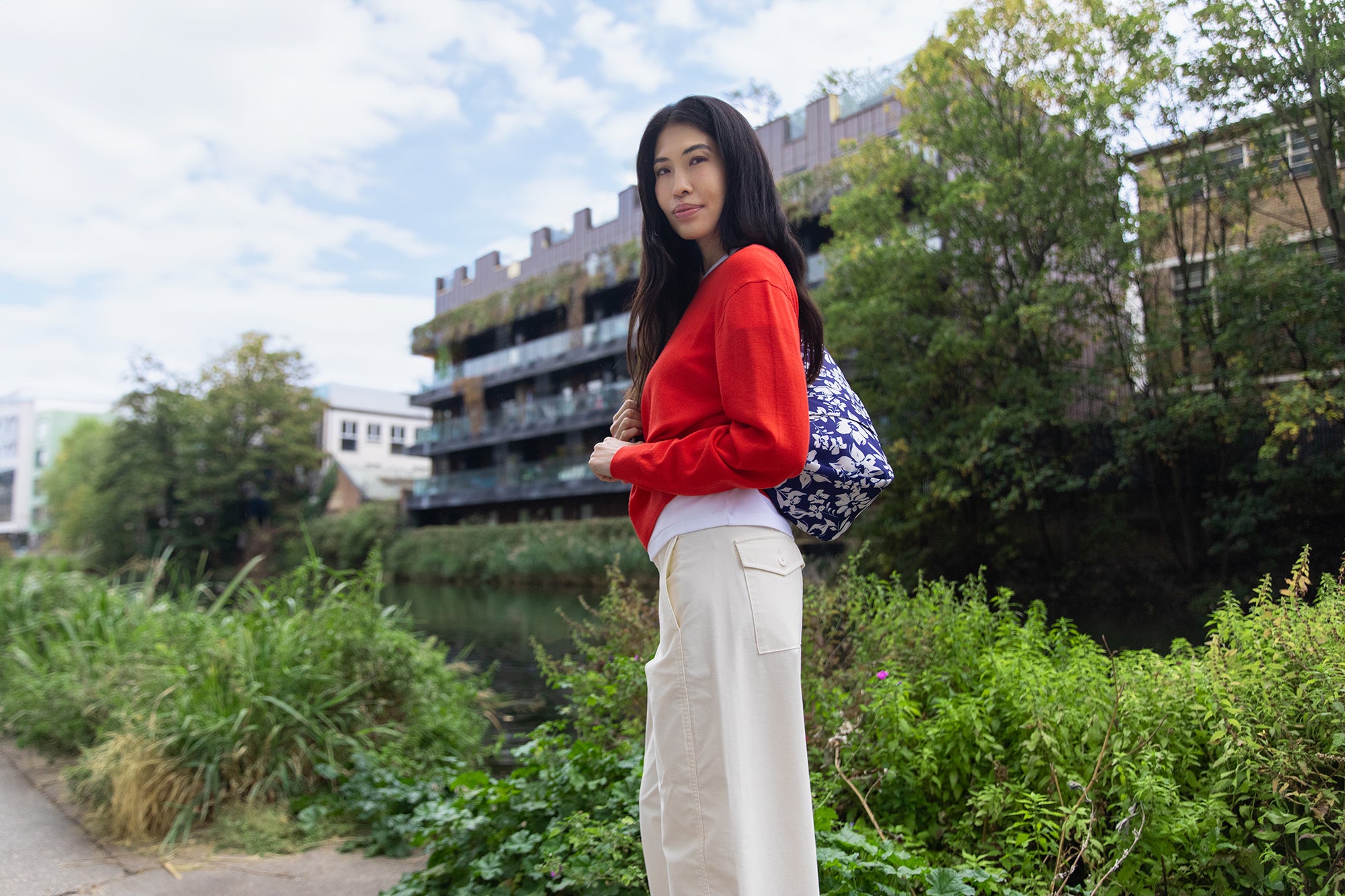 ヘルシーバックバッグ 《先行販売》プリント Sサイズ メドウブルー 26SS 26SS 26SS NEW ノベルティS以上 パターン＆プリント 会員限定カート表示