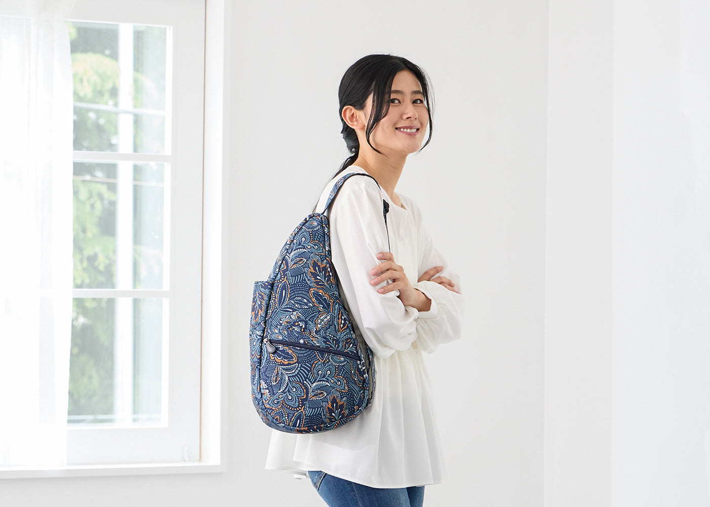ヘルシーバックバッグ プリント Sサイズ ロココ1 - 軽量ショルダー