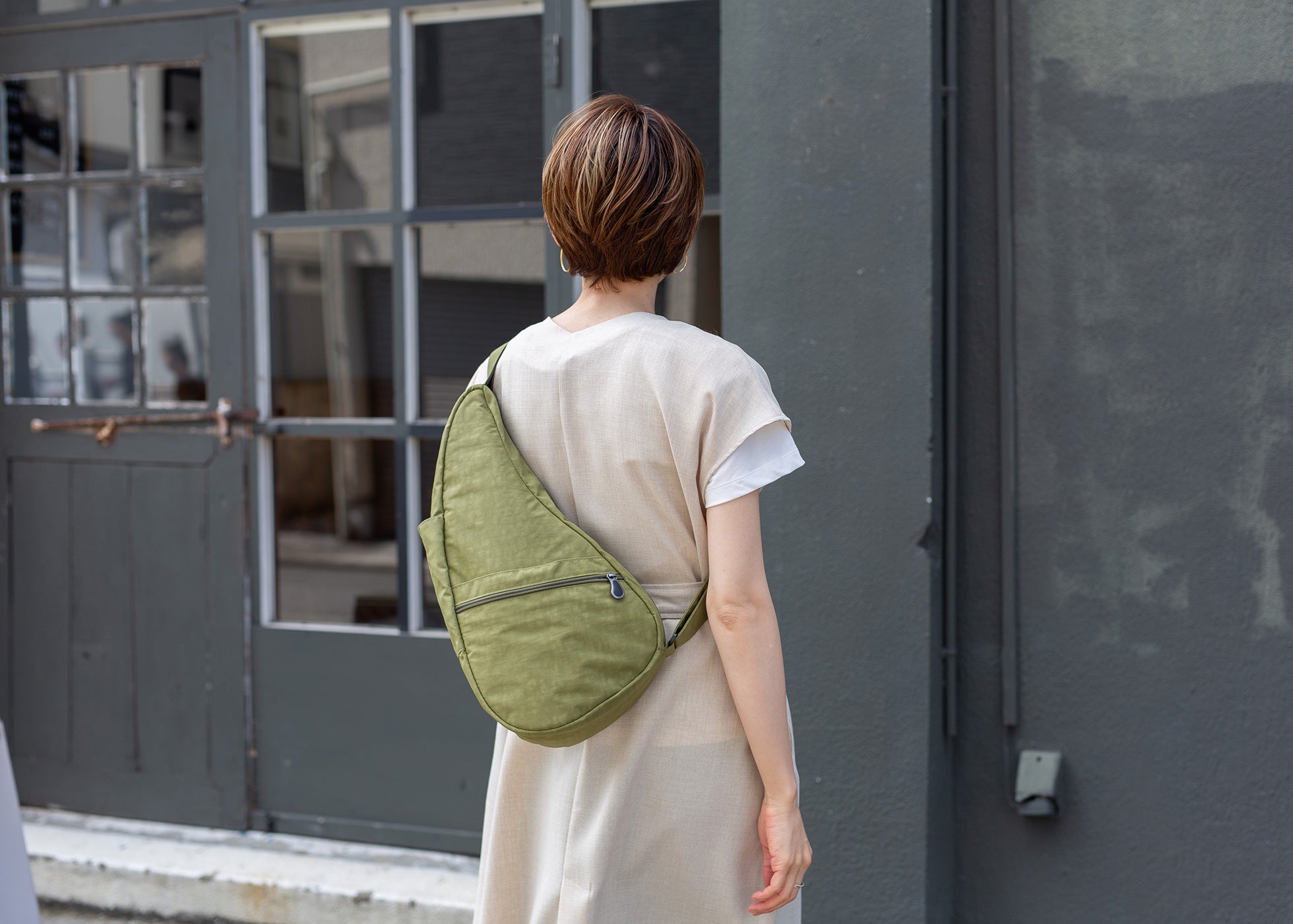 ヘルシーバックバッグ テクスチャードナイロン Sサイズ バンブー