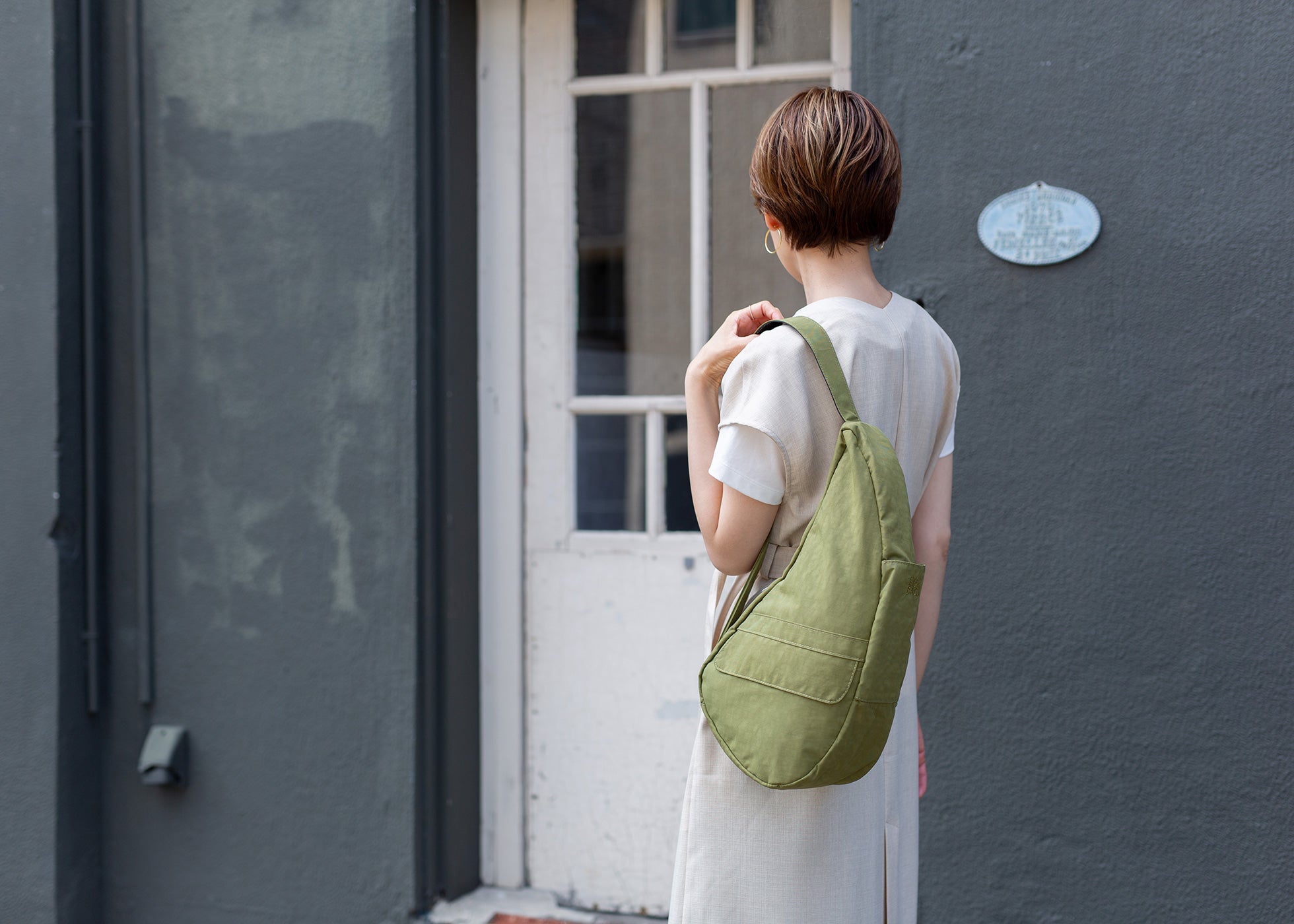 ヘルシーバックバッグ テクスチャードナイロン Sサイズ バンブー