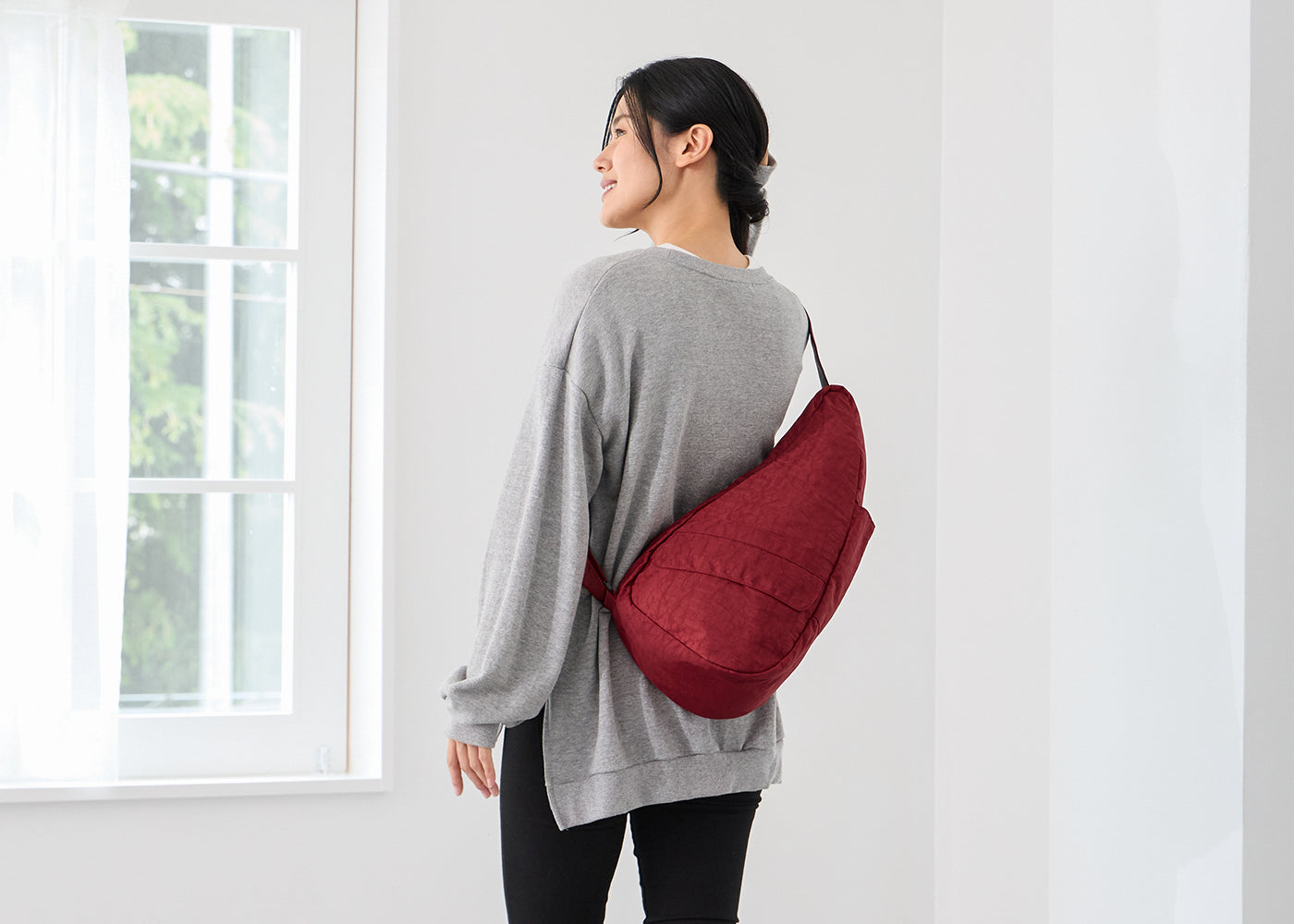 ヘルシーバックバッグ テクスチャードナイロン Sサイズ ガーネット