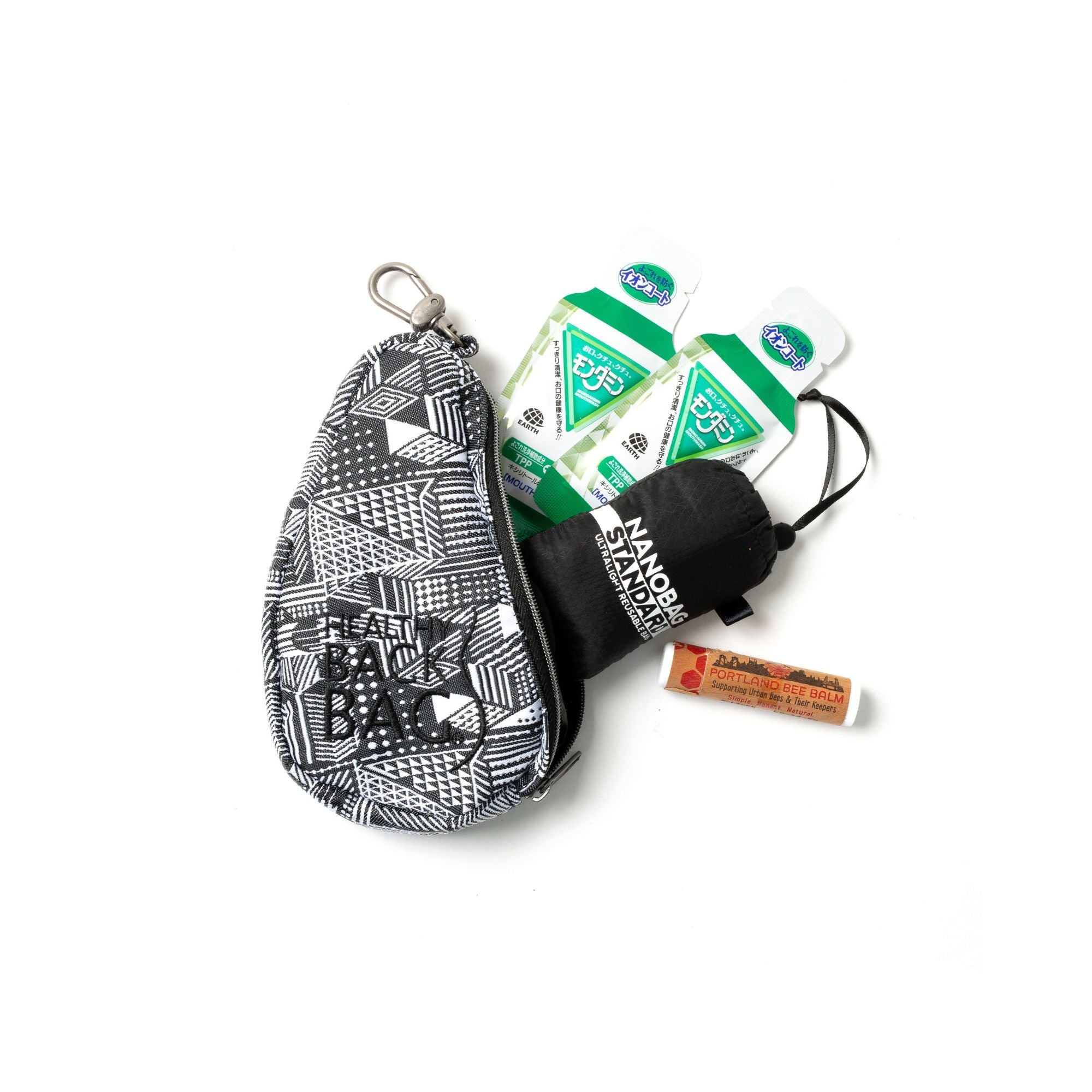 ヘルシーバックバッグ ミニポーチ ジオドゥードゥル（約15x10x2cm） アクセサリー ノベルティ メール便指定商品