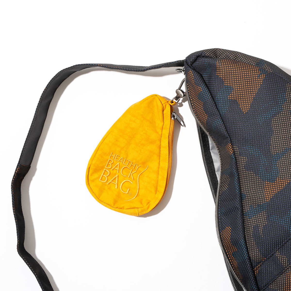 ヘルシーバックバッグ ミニポーチ テクスチャードナイロン サフラン（約15x15x1cm） Textured nylon Saffron アクセサリー コアクラシック ノベルティ メール便指定商品